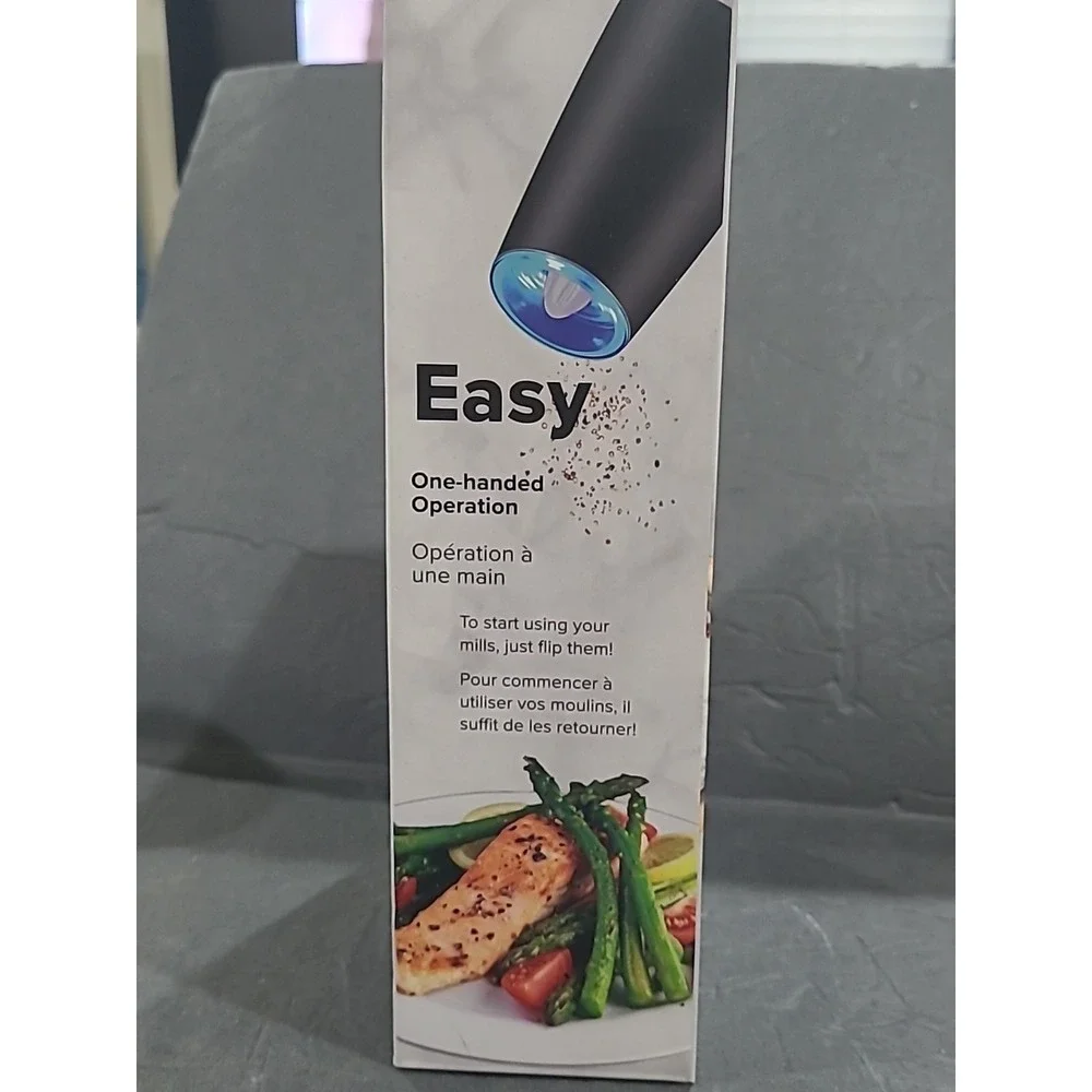 Bralo Gravity Activated Salt & Pepper Grinder Set With LED Light.
